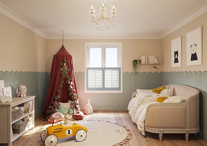 Kensington, Skyline Grey - Cafe Style Plantation Shutter - Image 8